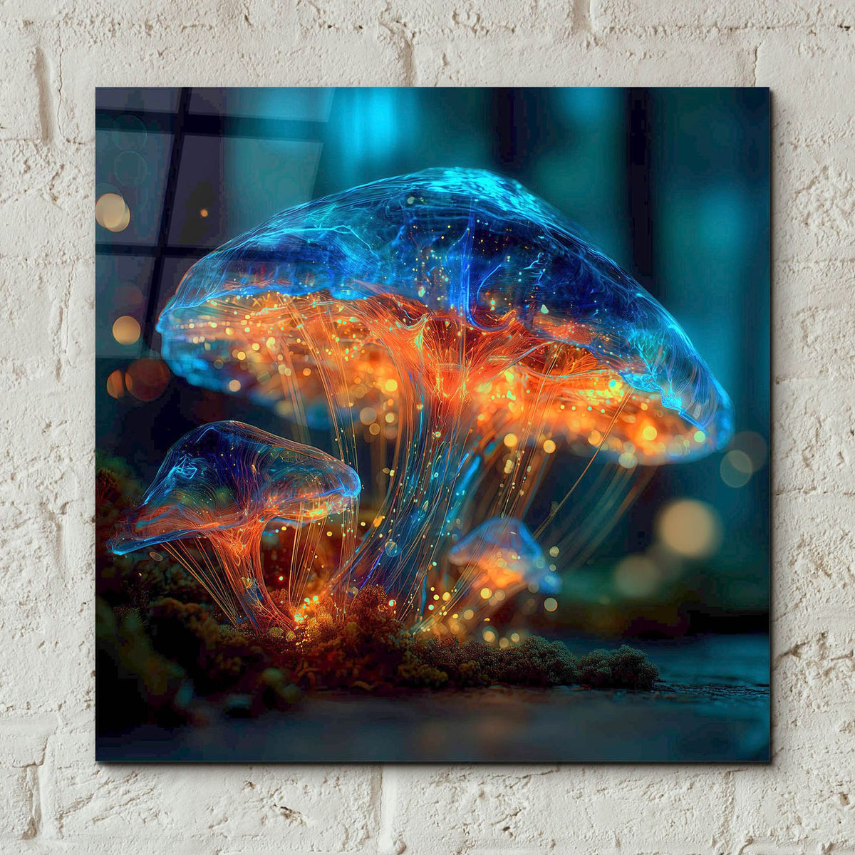 Ethereal Glow Of The Mushroom 2 by Ann Klee - 12x12 acrylic wall art in a room