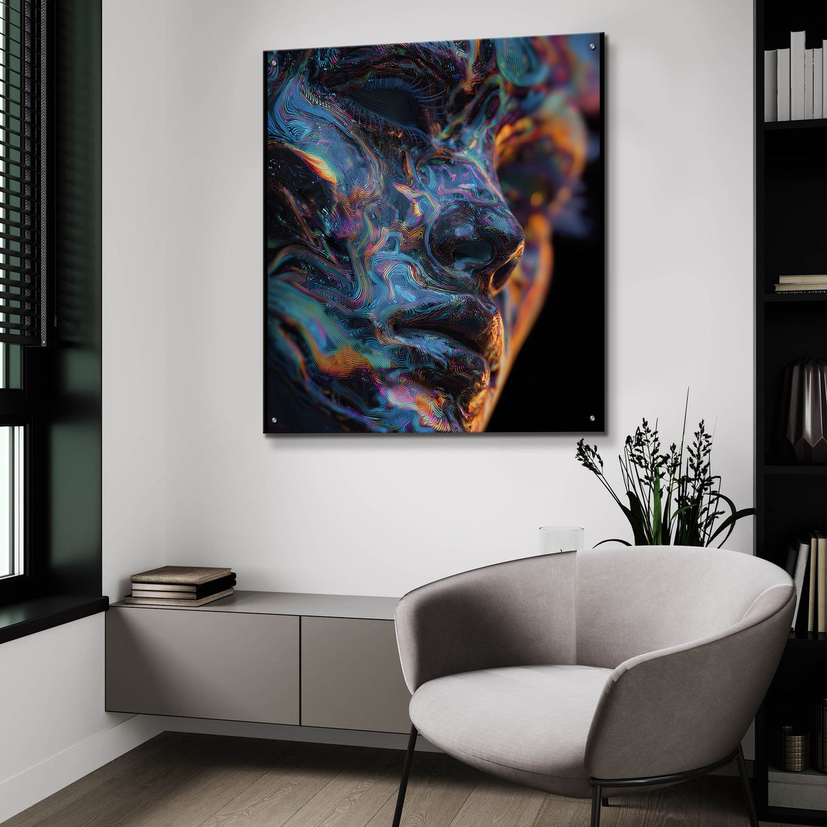 Cosmic Goddess by Ann Klee - 36x36 acrylic wall art in a room