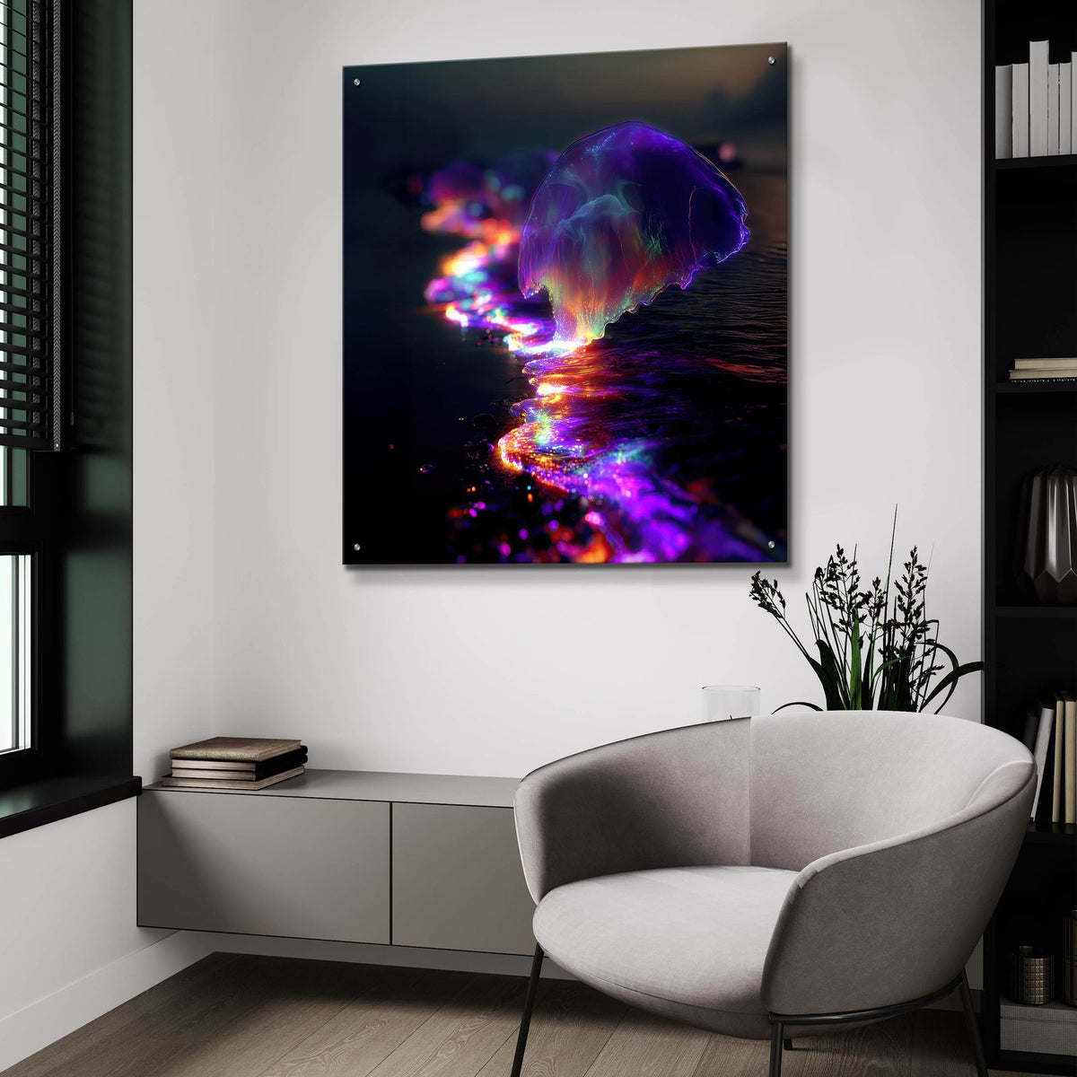 Acid Waves 2 by Ann Klee - 36x36 acrylic wall art in a room