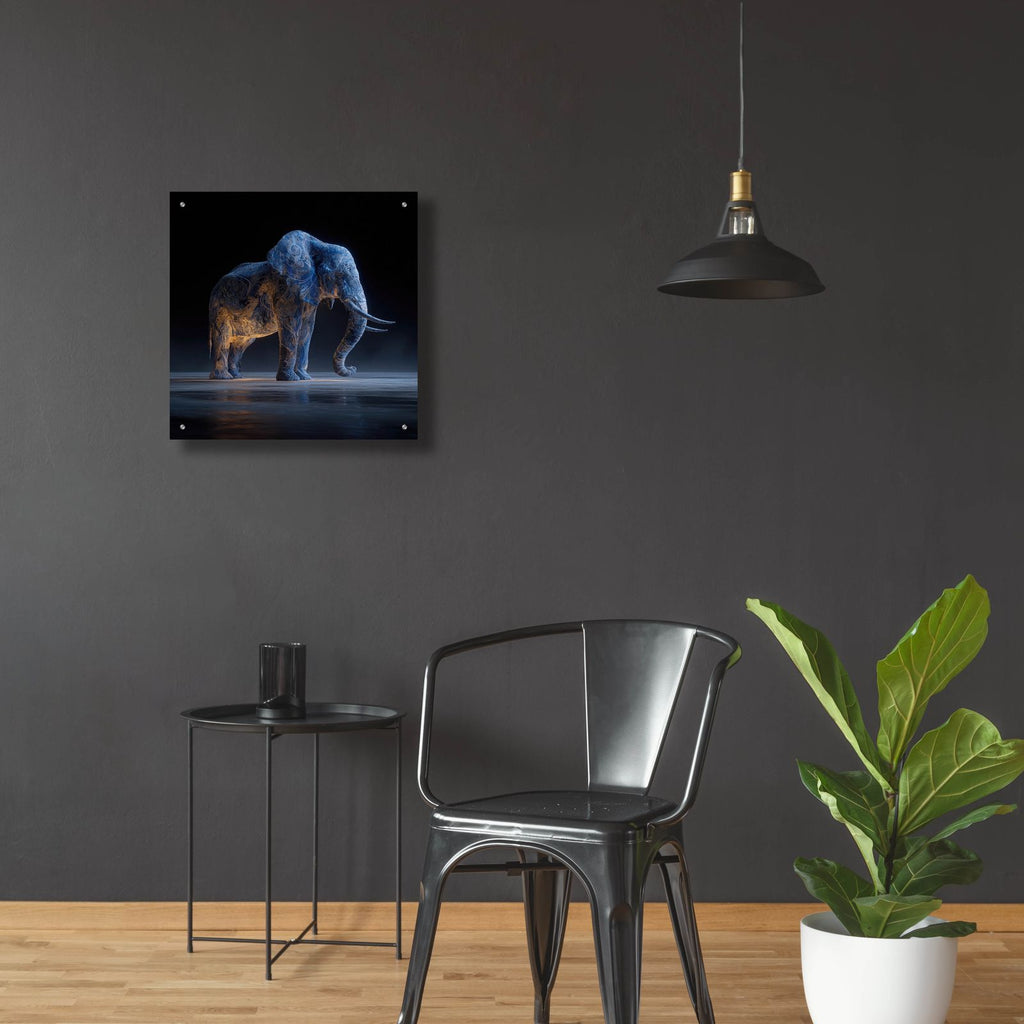 Magestic Moonlight Elephant by Ann Klee - 24x24 acrylic wall art in a room
