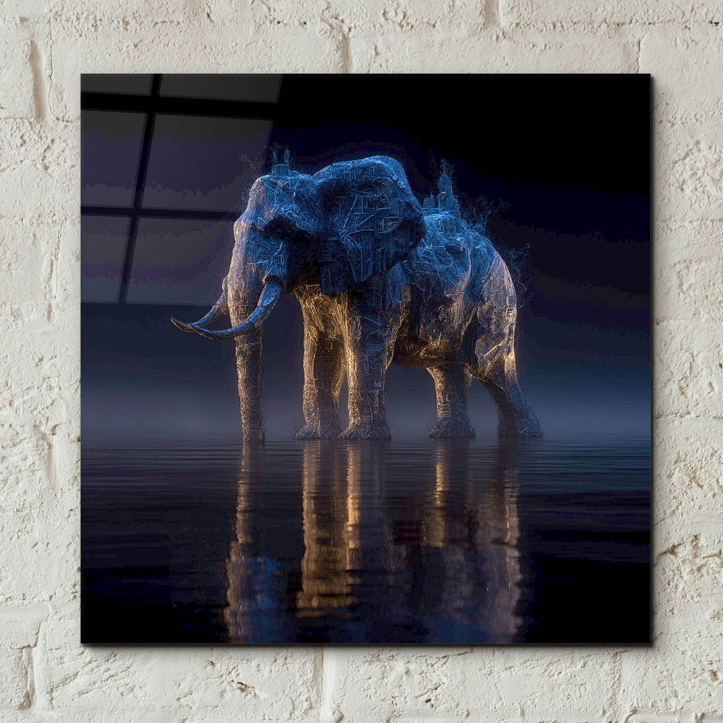 Magestic Moonlight Elephant 2 by Ann Klee - 12x12 acrylic wall art in a room