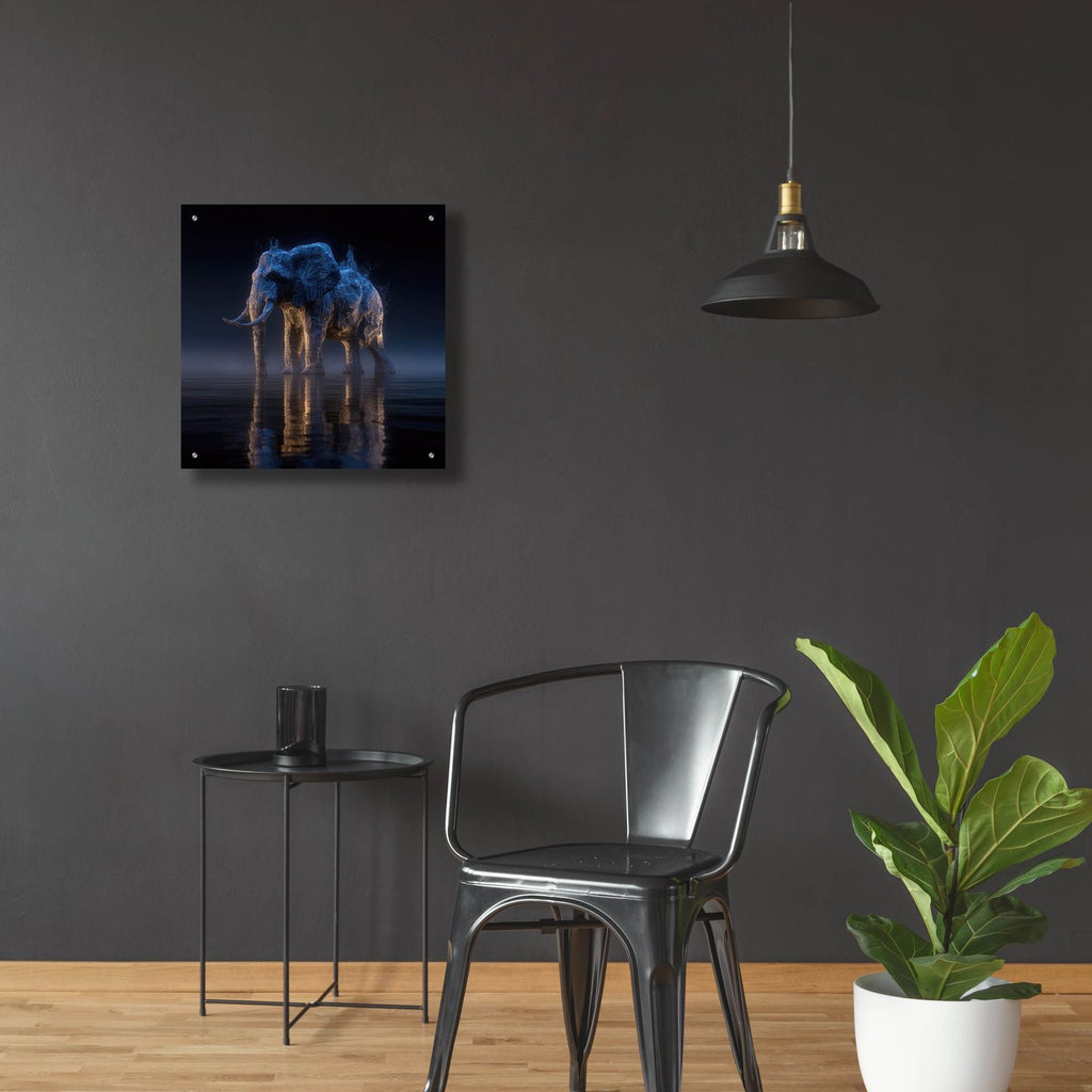 Magestic Moonlight Elephant 2 by Ann Klee - 24x24 acrylic wall art in a room