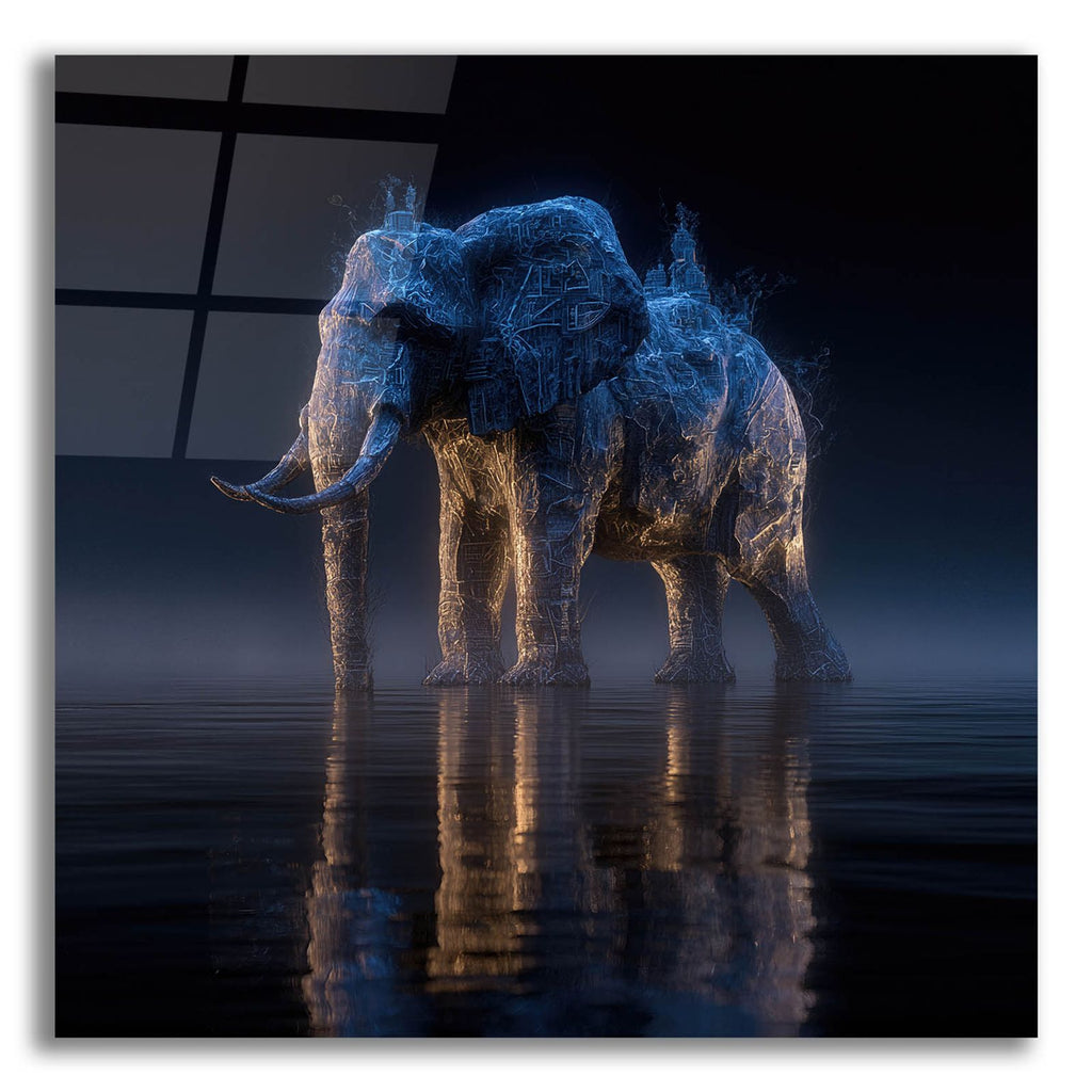 Magestic Moonlight Elephant 2 by Ann Klee acrylic glass wall art