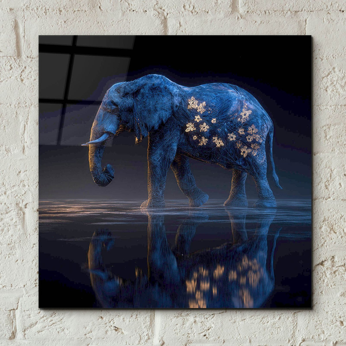 Magestic Moonlight Elephant 4 by Ann Klee - 12x12 acrylic wall art in a room
