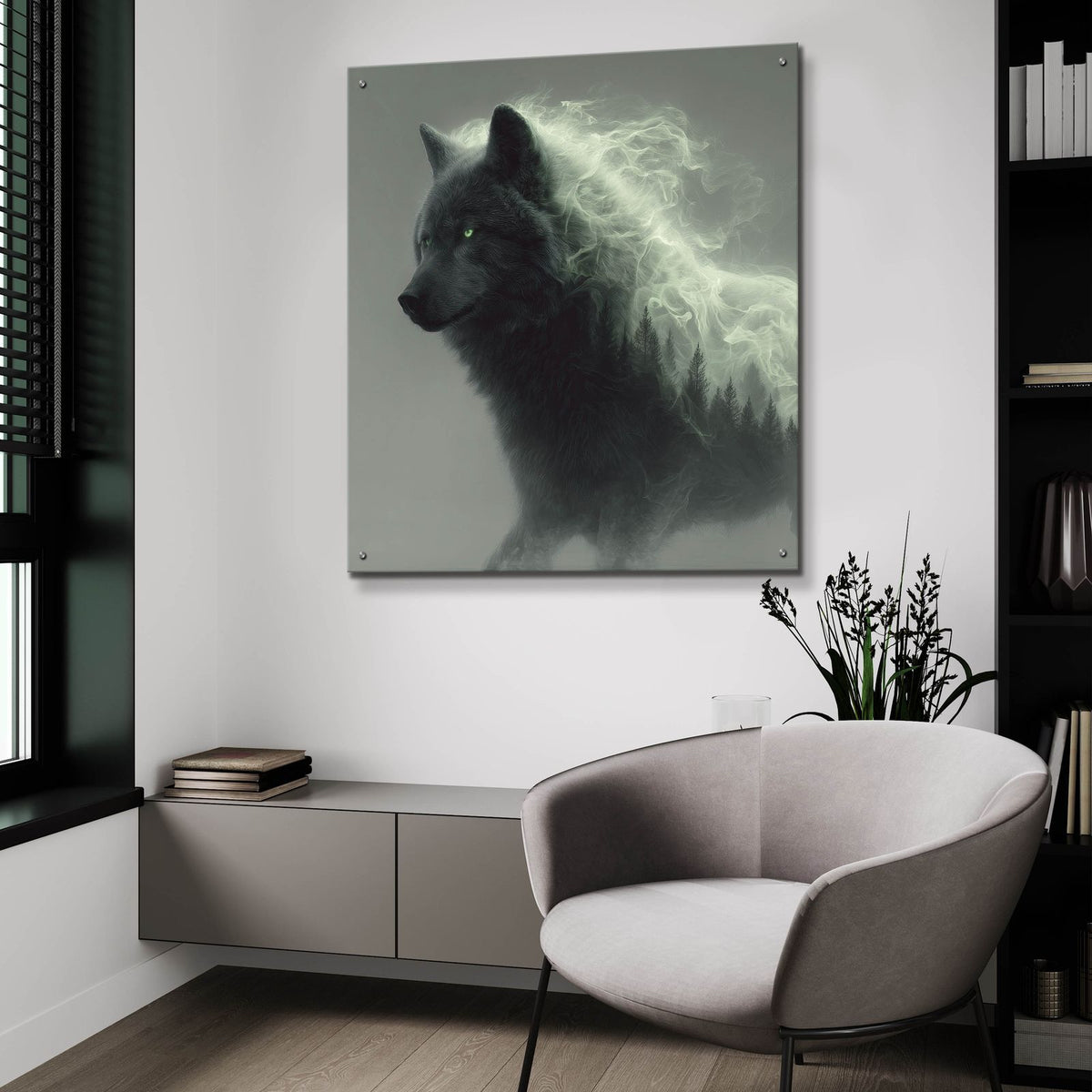 Wolf Forest by Ann Klee - 36x36 acrylic wall art in a room