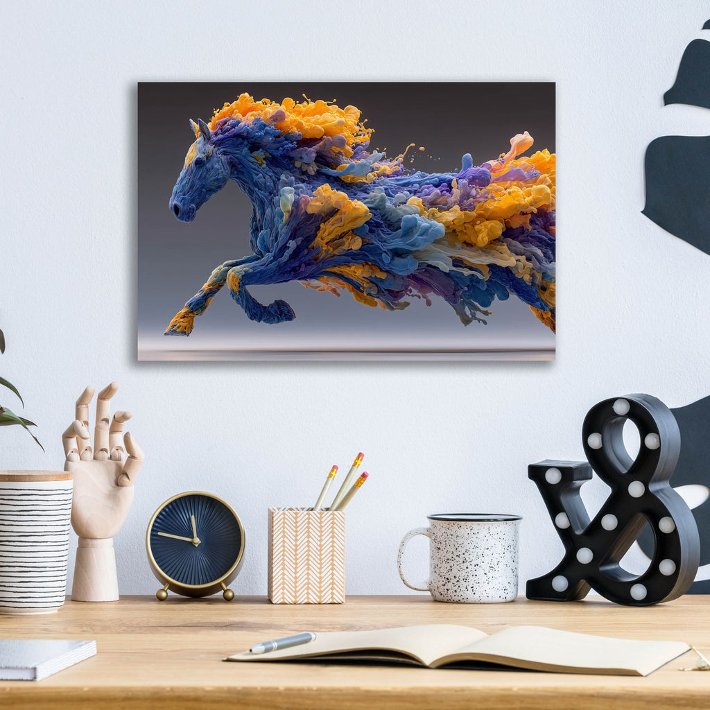 Fluid Acent Of The Wild Horse by Ann Klee - 16x12 acrylic wall art in a room