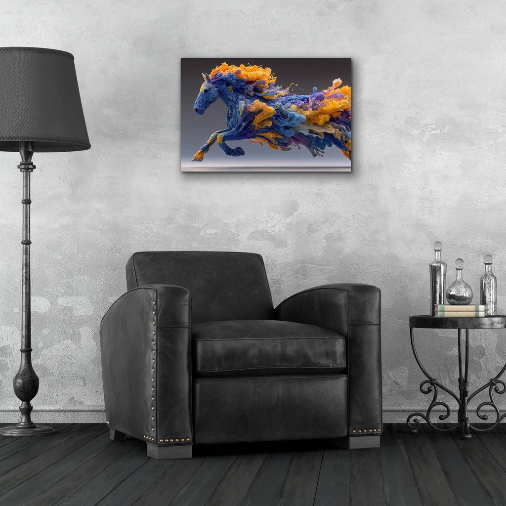Fluid Acent Of The Wild Horse by Ann Klee - 24x16 acrylic wall art in a room