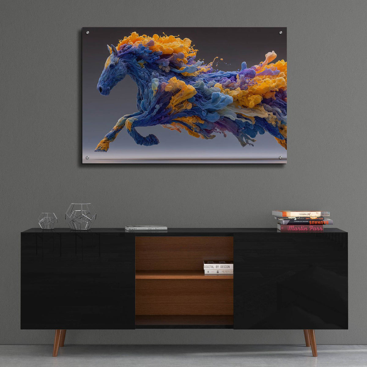 Fluid Acent Of The Wild Horse by Ann Klee - 36x24 acrylic wall art in a room