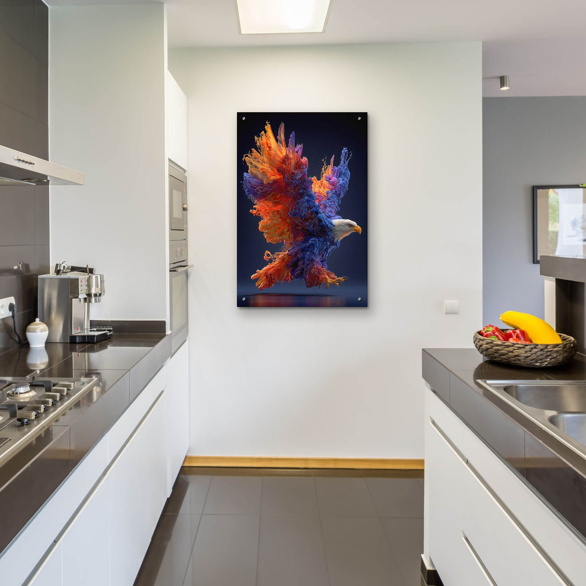 The Eagles Fluid Ascent by Ann Klee - 24x36 acrylic wall art in a room
