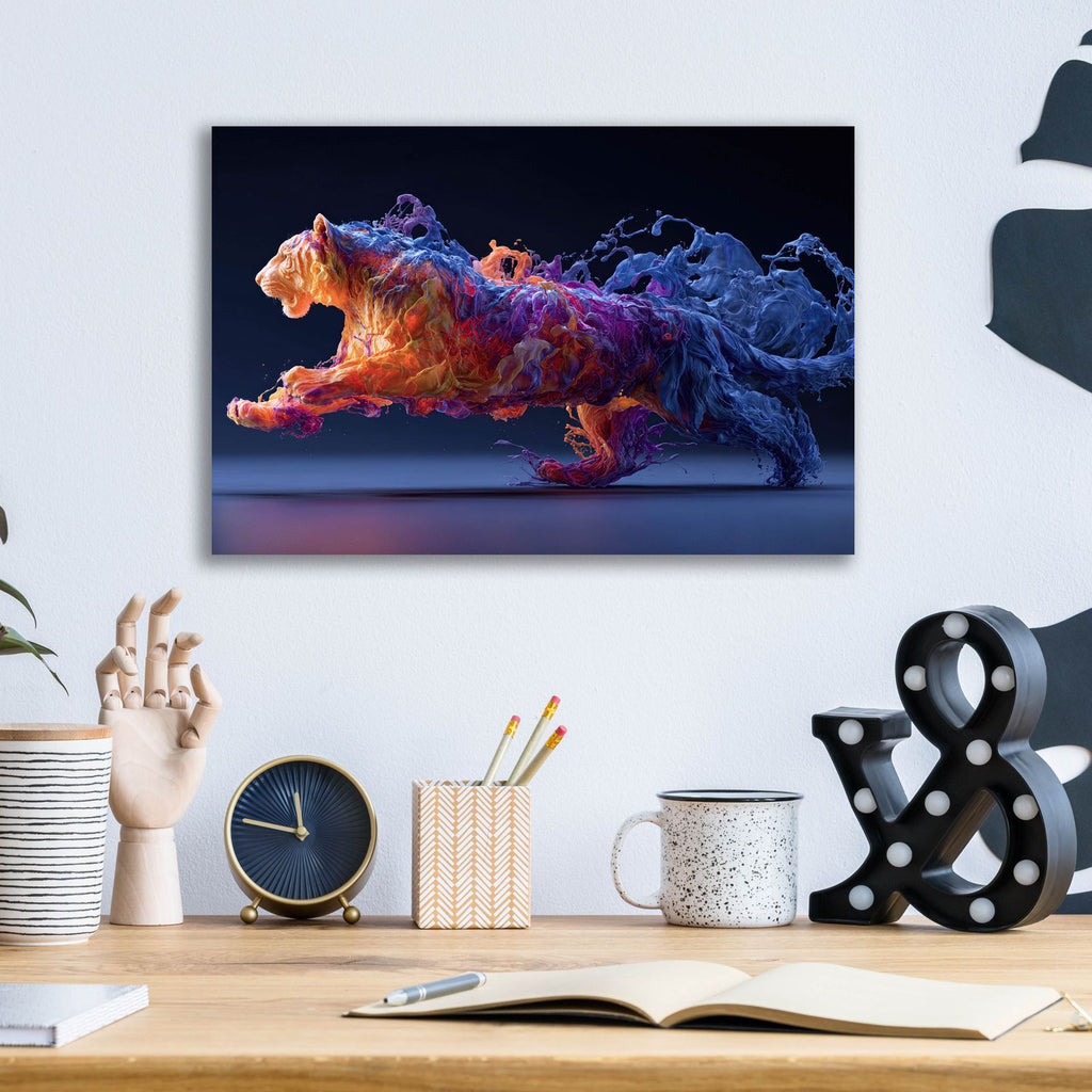 The Tigerss Fluid Ascent by Ann Klee - 16x12 acrylic wall art in a room