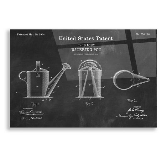 Epic Art 'Watering Can Blueprint Patent Chalkboard,' Acrylic Glass Wall Art