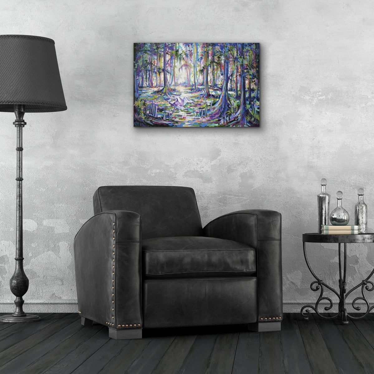 Swamp Bird - New Orleans by ADEL - 24x16 acrylic wall art in a room