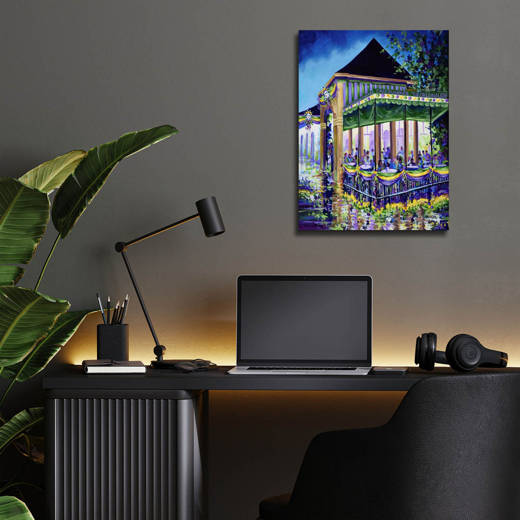 Epic Art 'New Orleans Mardigras At Cafe Du Mounde'  by ADEL Acrylic Glass Wall Art,12x16