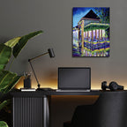 Epic Art 'New Orleans Mardigras At Cafe Du Mounde'  by ADEL Acrylic Glass Wall Art,12x16