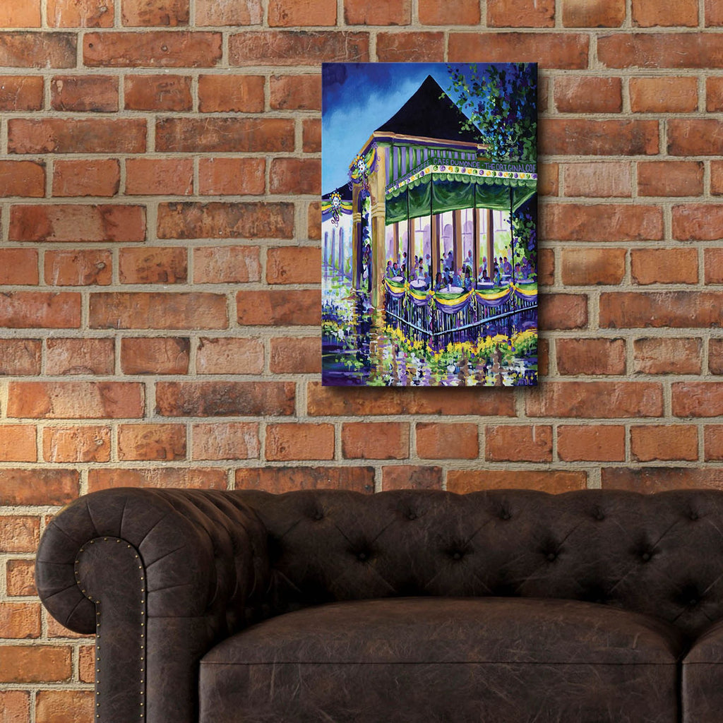 Epic Art 'New Orleans Mardigras At Cafe Du Mounde'  by ADEL Acrylic Glass Wall Art,16x24