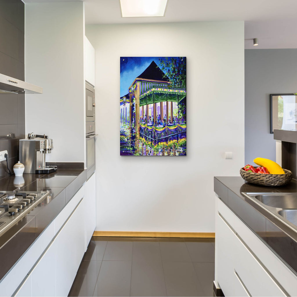 Epic Art 'New Orleans Mardigras At Cafe Du Mounde'  by ADEL Acrylic Glass Wall Art,24x36