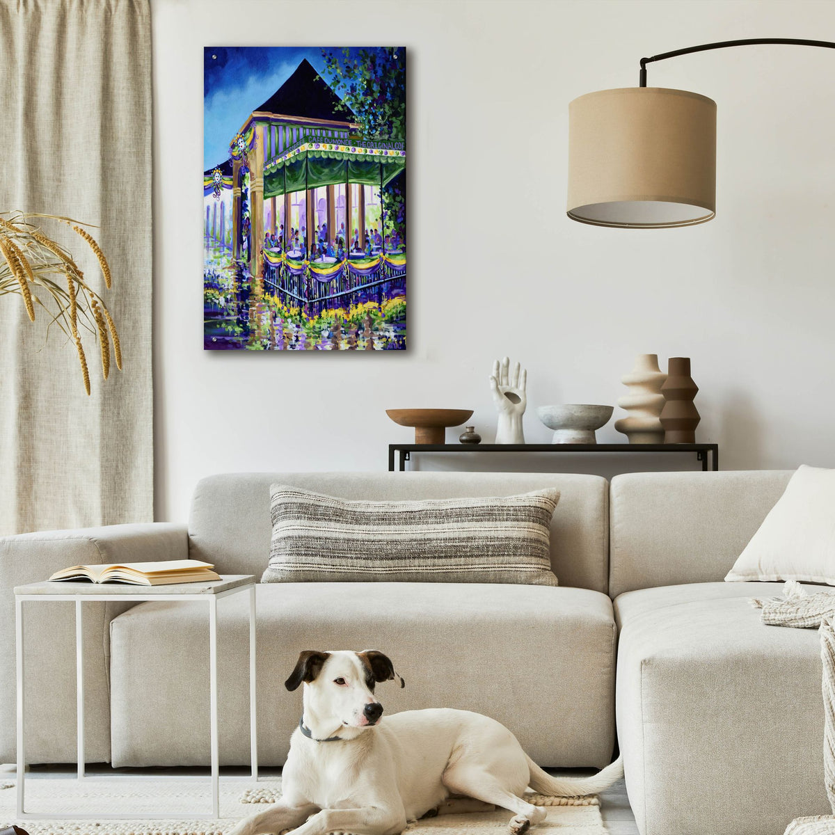 Epic Art 'New Orleans Mardigras At Cafe Du Mounde'  by ADEL Acrylic Glass Wall Art,24x36