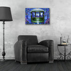 New Orleans Mardi Gras Trolley by ADEL - 24x16 acrylic wall art in a room