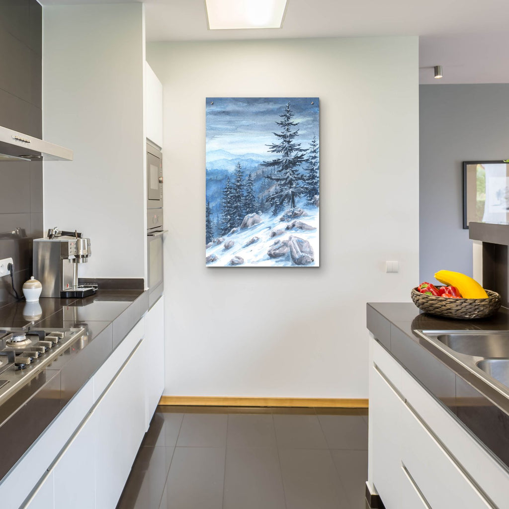 Rocky Winter Mountainside by Anika Goodhue - 24x36 acrylic wall art in a room