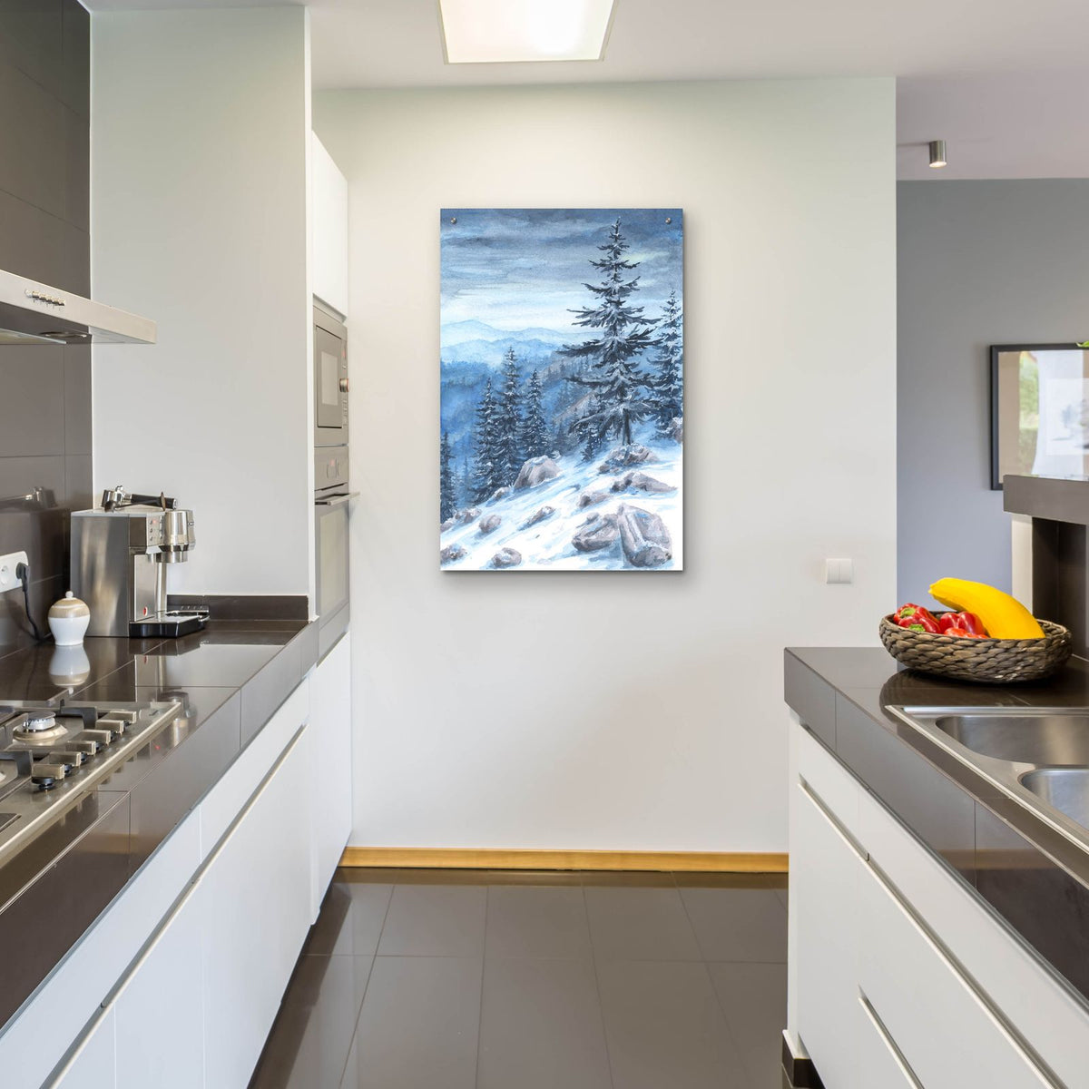 Rocky Winter Mountainside by Anika Goodhue - 24x36 acrylic wall art in a room