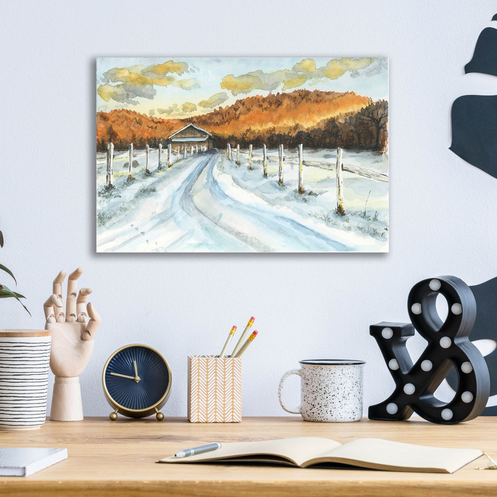 Rocky Top Stables, South Shaftsbury Vt by Anika Goodhue - 16x12 acrylic wall art in a room