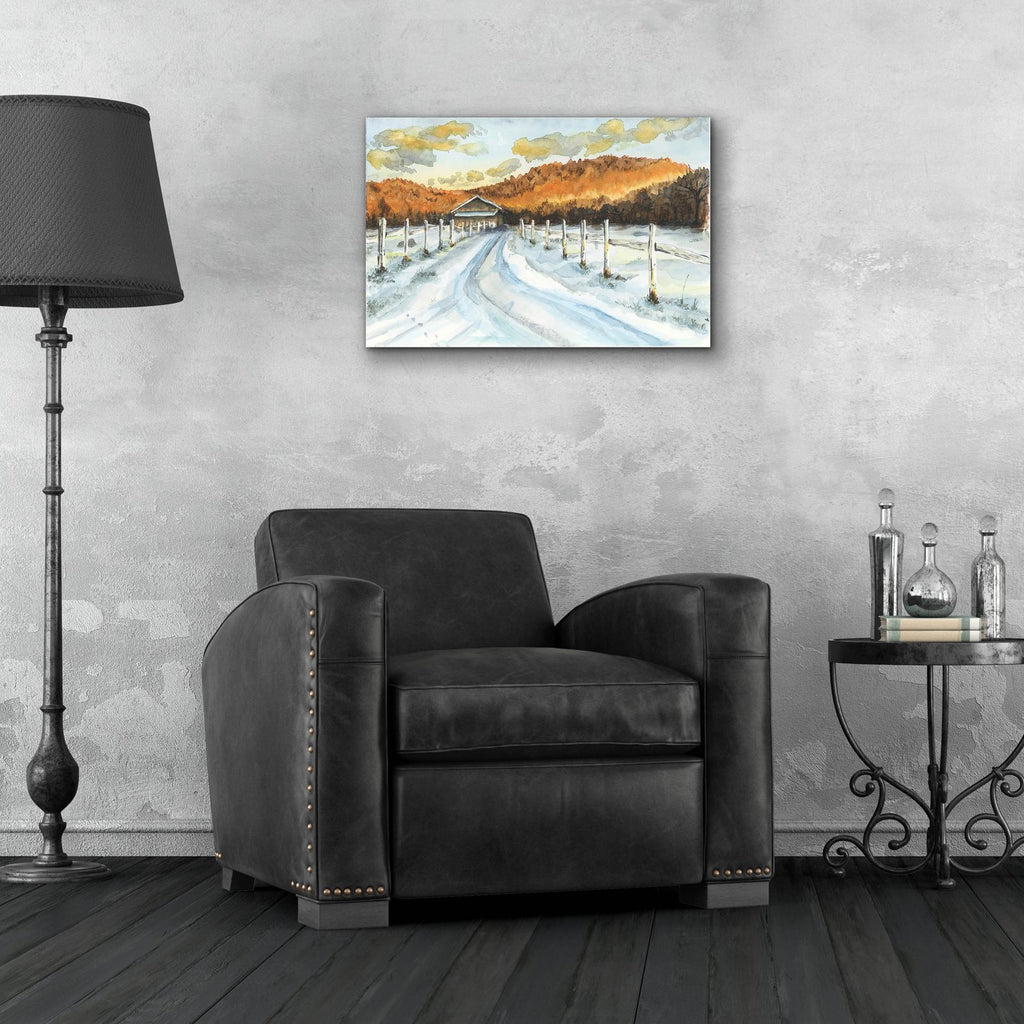 Rocky Top Stables, South Shaftsbury Vt by Anika Goodhue - 24x16 acrylic wall art in a room