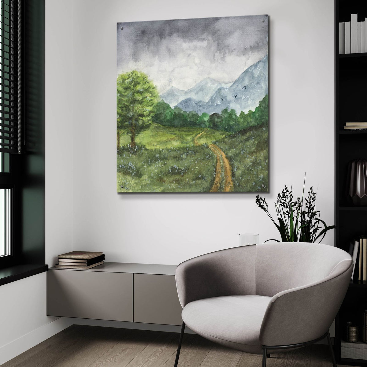 Path To The Mountains I - Mini Series by Anika Goodhue - 36x36 acrylic wall art in a room