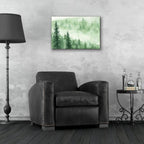 Green Foggy Trees by Anika Goodhue - 24x16 acrylic wall art in a room