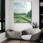 Cornell Farm Boardwalk, South Dartmouth Ma by Anika Goodhue - 36x36 acrylic wall art in a room