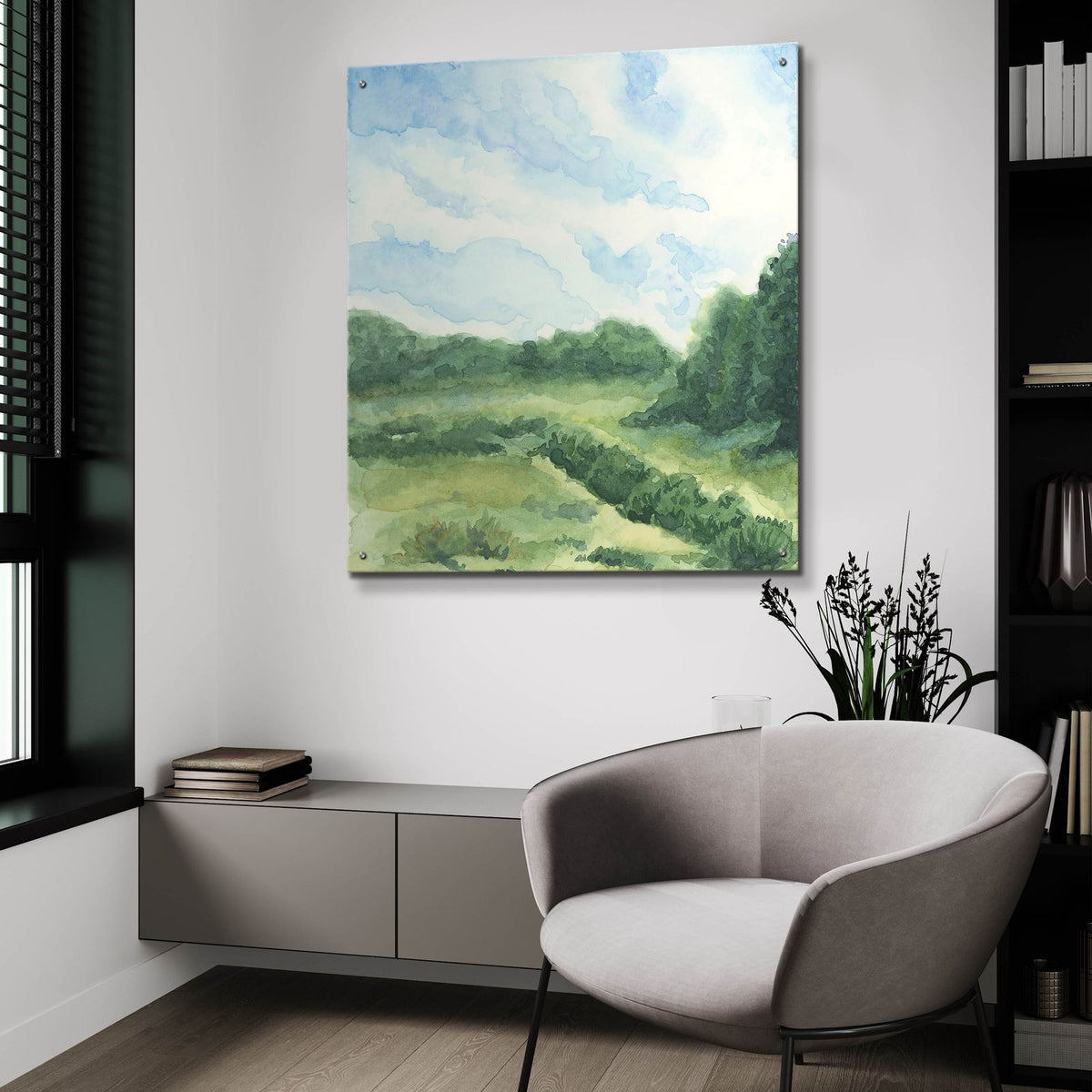 Cornell Farm Boardwalk, South Dartmouth Ma by Anika Goodhue - 36x36 acrylic wall art in a room