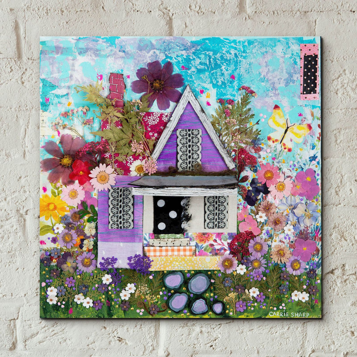 The Polka Dot Cottage by Carrie Sharp - 12x12 acrylic wall art in a room