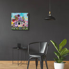The Polka Dot Cottage by Carrie Sharp - 24x24 acrylic wall art in a room