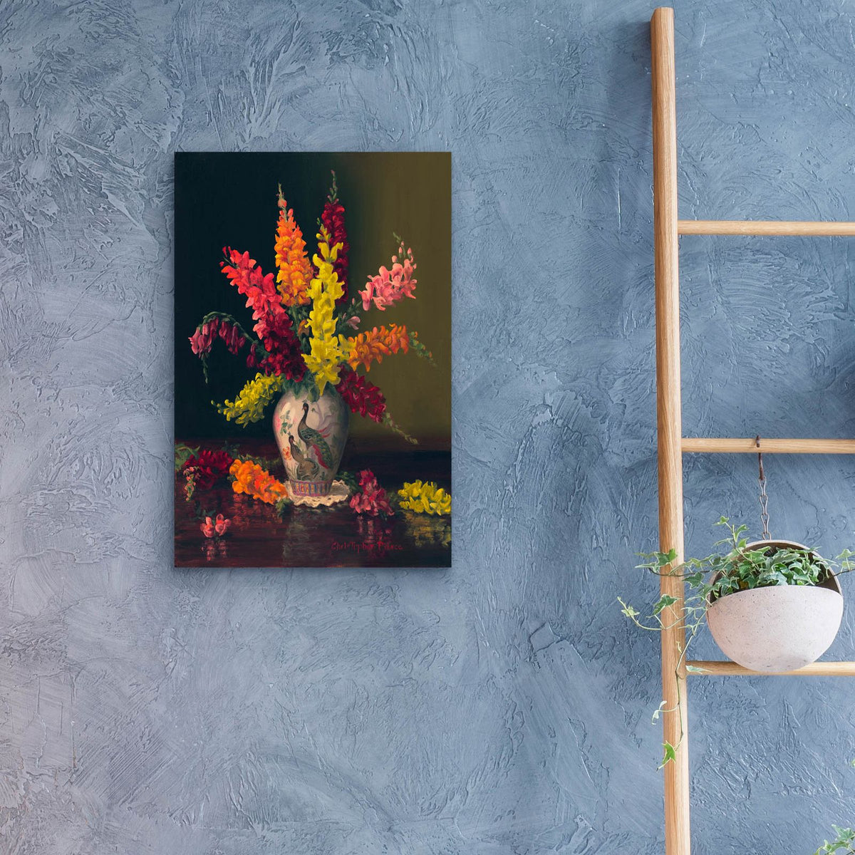 Late Summer Snapdragons by Christopher Pierce - 16x24 acrylic wall art in a room