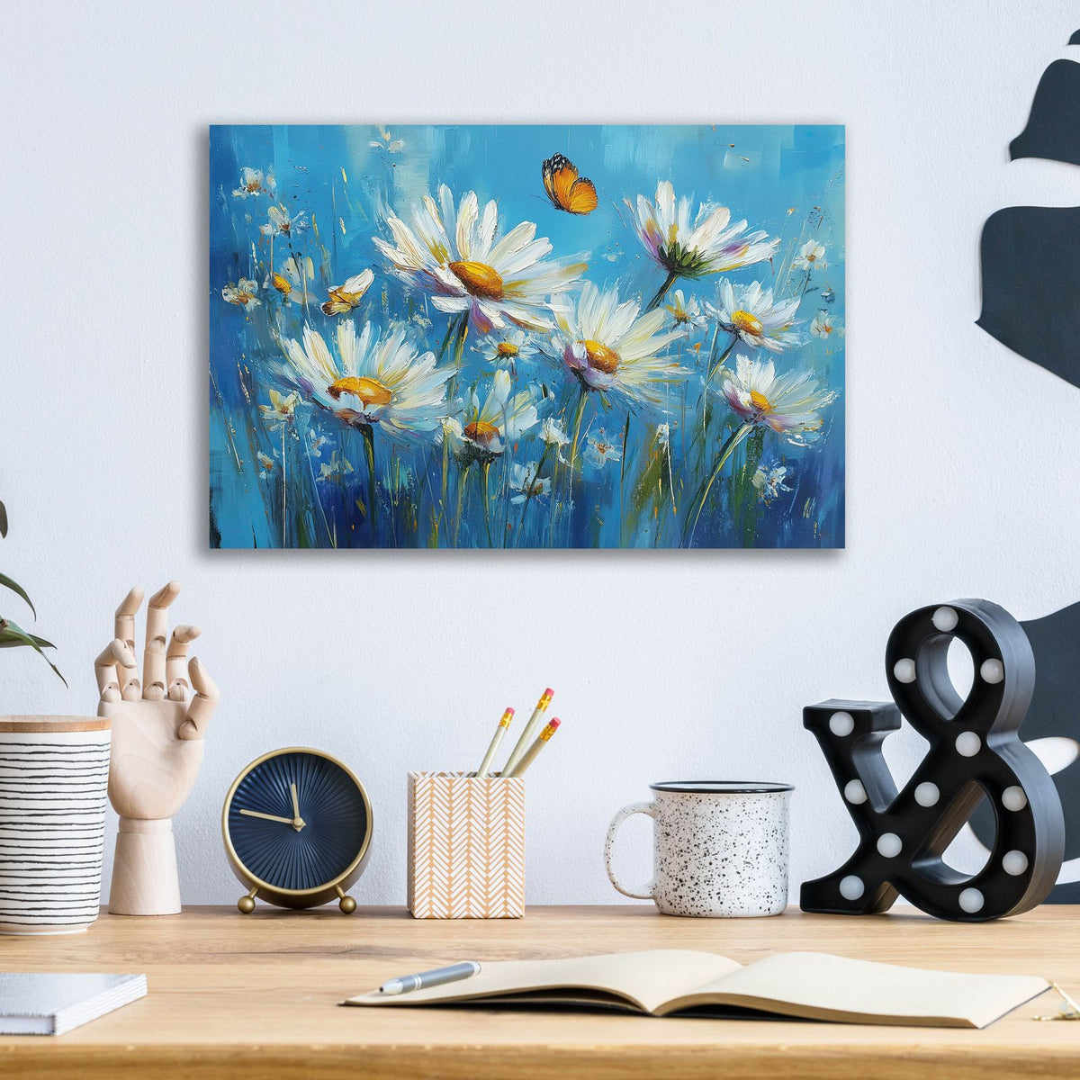 Daisy Sky by Ann Klee - 16x12 acrylic wall art in a room