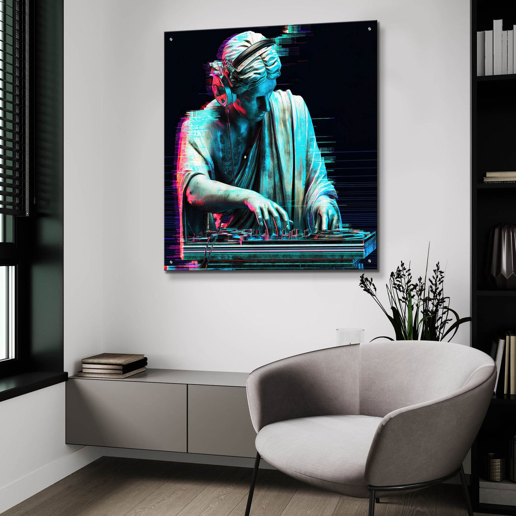 Euterpe Muse Of Music And Lyric Poetry by Ann Klee - 36x36 acrylic wall art in a room