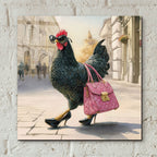 Fashionable Chicken 3 by Ann Klee - 12x12 acrylic wall art in a room
