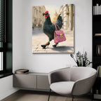 Fashionable Chicken 3 by Ann Klee - 36x36 acrylic wall art in a room