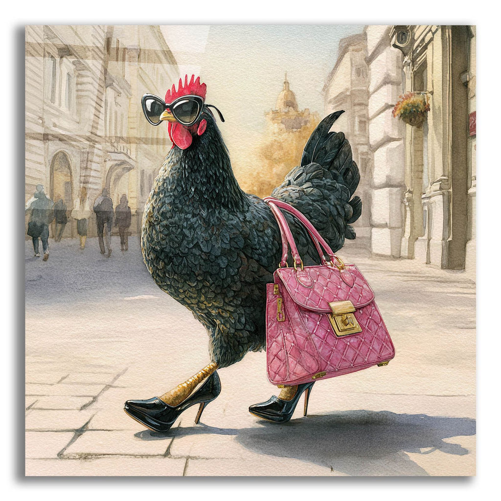 Fashionable Chicken 3 by Ann Klee acrylic glass wall art