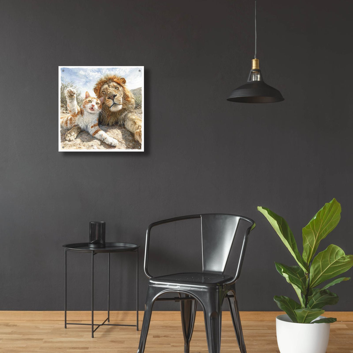 Feline Selfie by Ann Klee - 24x24 acrylic wall art in a room