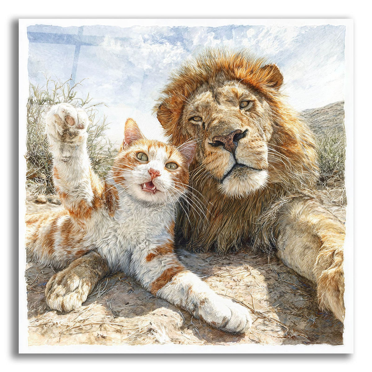 Feline Selfie by Ann Klee acrylic glass wall art