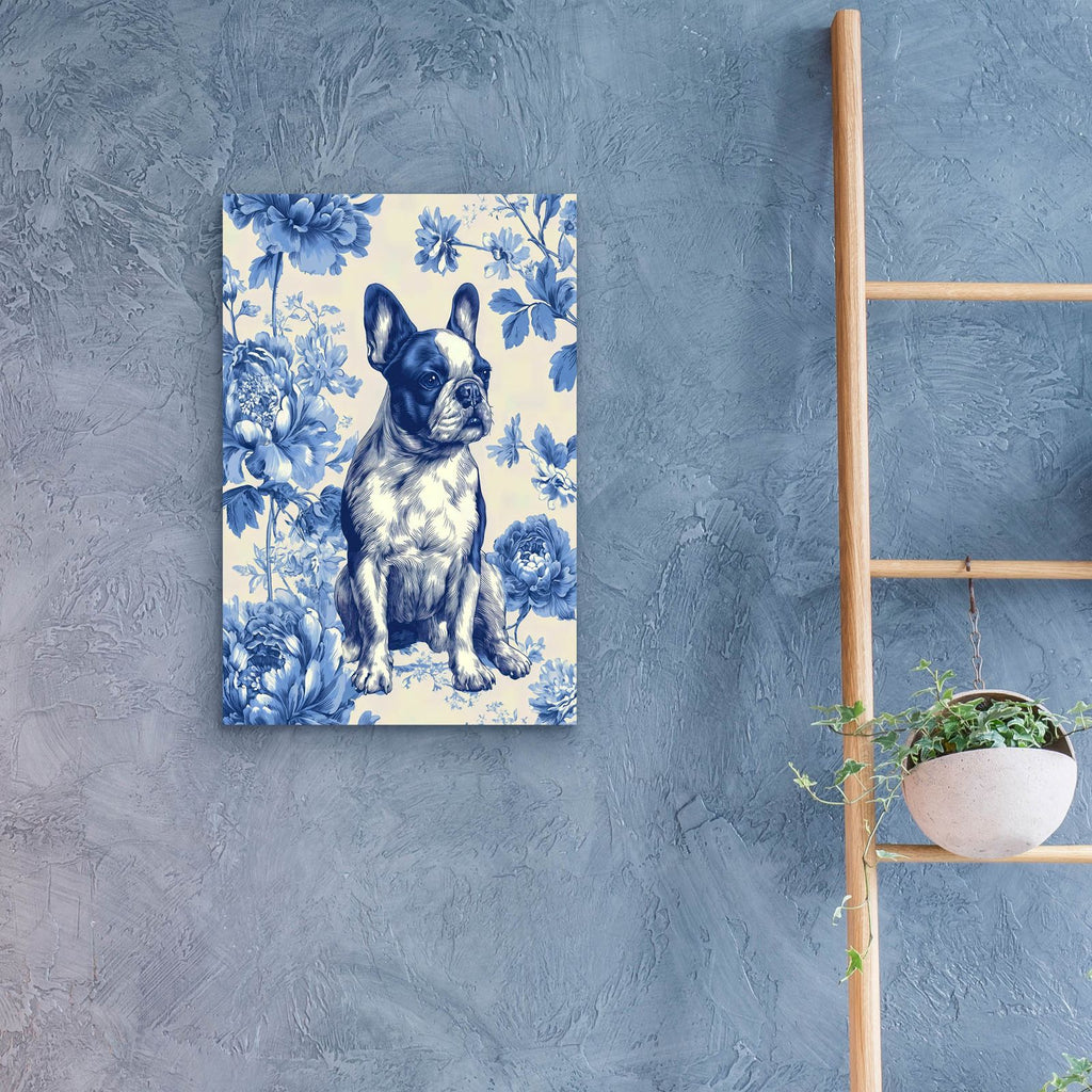 French Toile Bulldog 2 by Ann Klee - 16x24 acrylic wall art in a room