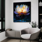 Glass Lotus Glow by Ann Klee - 36x36 acrylic wall art in a room