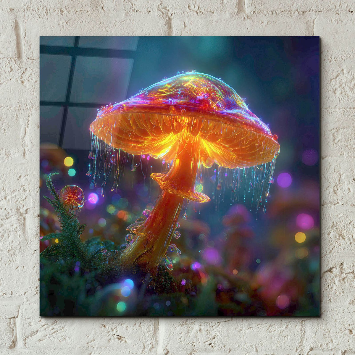 Glowing Mushroom 3 by Ann Klee - 12x12 acrylic wall art in a room