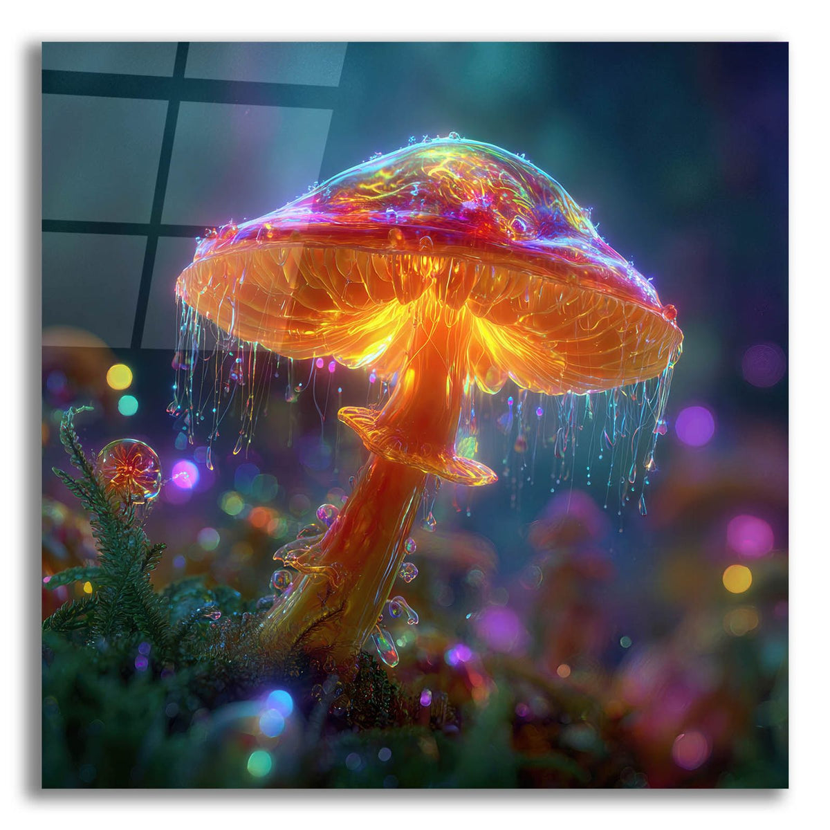 Glowing Mushroom 3 by Ann Klee acrylic glass wall art