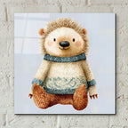 Knitted Bear by Ann Klee - 12x12 acrylic wall art in a room