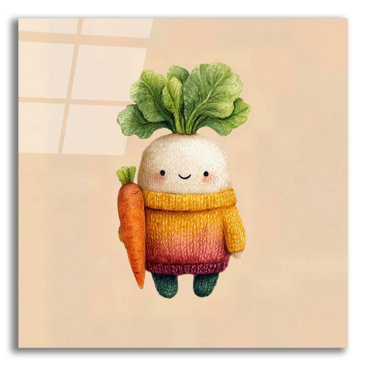 Knitted Carrot by Ann Klee acrylic glass wall art