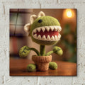 Knitted Emotional Support Carnivorous Plant 2 by Ann Klee - 12x12 acrylic wall art in a room