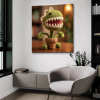 Knitted Emotional Support Carnivorous Plant 2 by Ann Klee - 36x36 acrylic wall art in a room