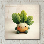 Knitted Emotional Support Lettuce by Ann Klee - 12x12 acrylic wall art in a room