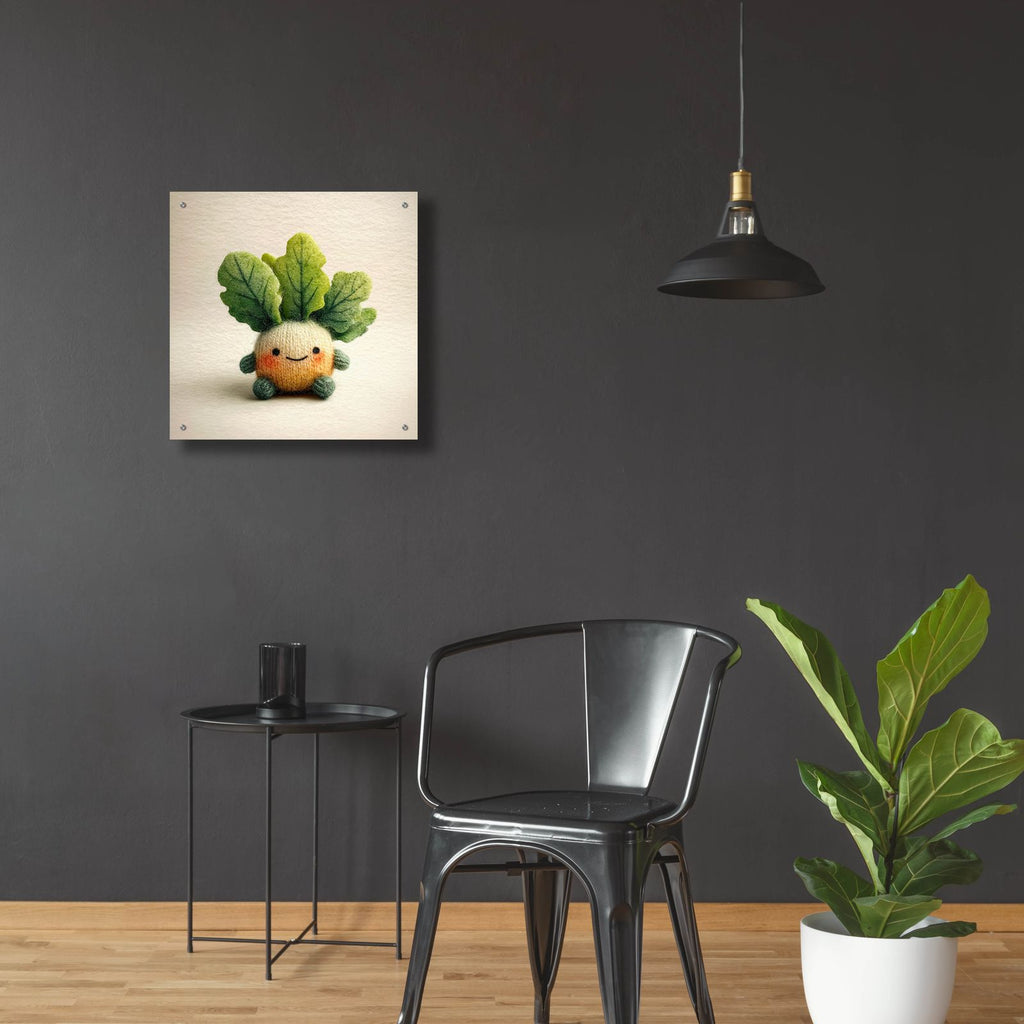 Knitted Emotional Support Lettuce by Ann Klee - 24x24 acrylic wall art in a room